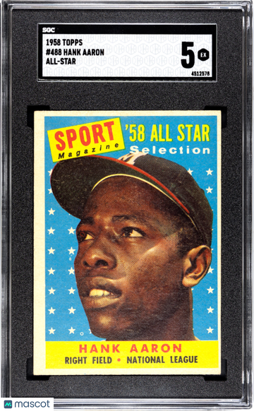 1958 Topps Hank Aaron #488 All Star SGC 5