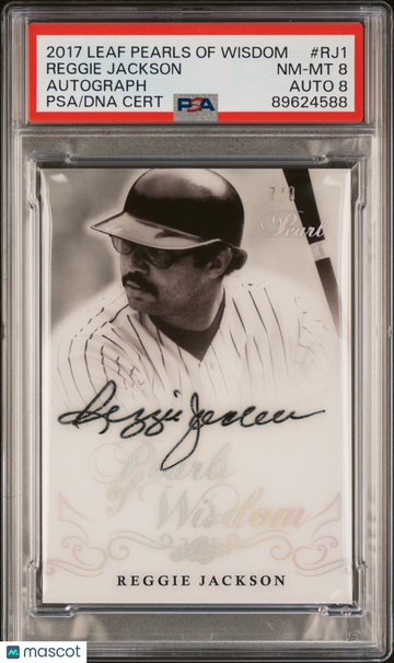 2017 Leaf Pearl Pearls Of Wisdom Autograph Reggie Jackson #RJ1 /8 PSA 8 Auto 8