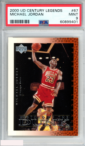 2000 UPPER DECK CENTURY LEGENDS MICHAEL JORDAN #67 CHICAGO BULLS HOF PSA 9 MINT