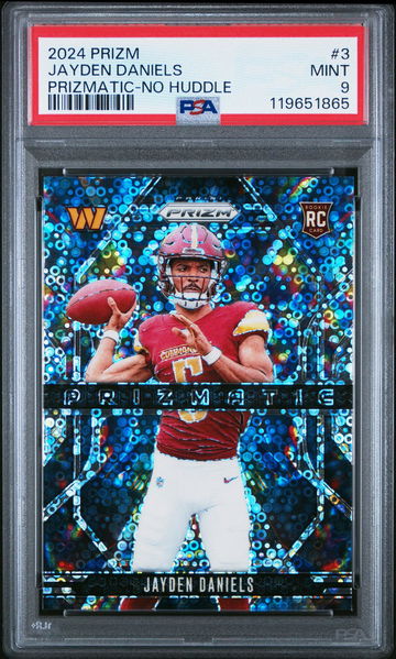 2024 Prizm Prizmatic Prizms No Huddle Jayden Daniels #3 PSA 9