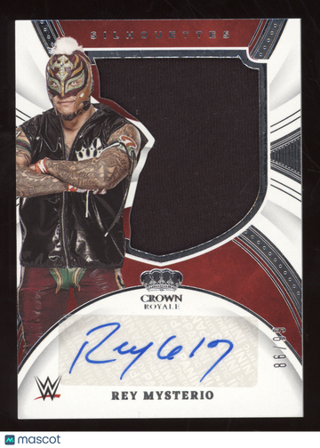 2022 Panini Chronicles Crown Royale WWE Rey Mysterio #SL-RMY Silhouettes /99 Autograph Superstar-worn/used material
