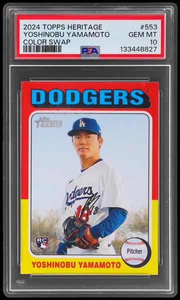 2024 Topps Heritage Yoshinobu Yamamoto Color Swap PSA 10