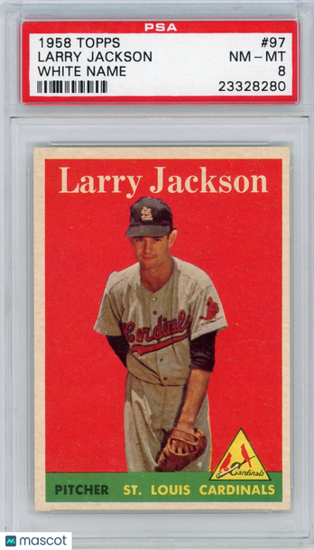 1958 Topps Larry Jackson #97 White Name PSA 8