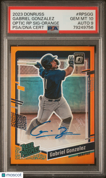 2023 Panini Donruss Optic Rated Prospect Signatures Gabriel Gonzalez #RPSGG RP Orange PSA 10 Auto 9