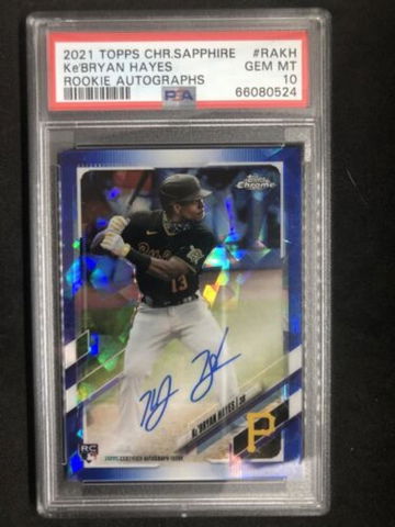 KE'BRYAN HAYES 2021 Topps Chrome Sapphire Rookie Auto  #1   PSA 10