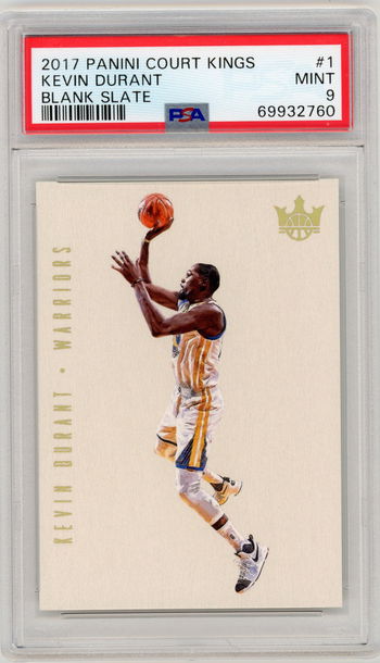 Kevin Durant 2017-18 Panini Court Kings Blank Slate Case Hit PSA 9 Warriors MVP