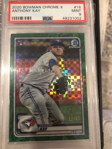 2020 Bowman Chrome X psa 9 Anthony Kay /31