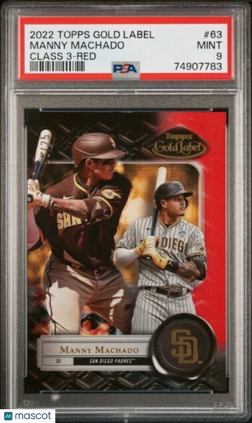 2022 Topps Gold Label Manny Machado #63 Class 3 Red PSA 9