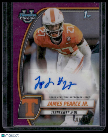 2024 Bowman University Chrome James Pearce Jr. #PA-JPE Prospect Autographs Fuchsia Refractor SN,AU