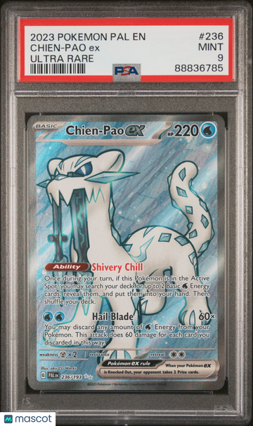 2023 Pokemon Pal EN-Paldea Evolved Chien-Pao EX Ultra Rare PSA 9 #236