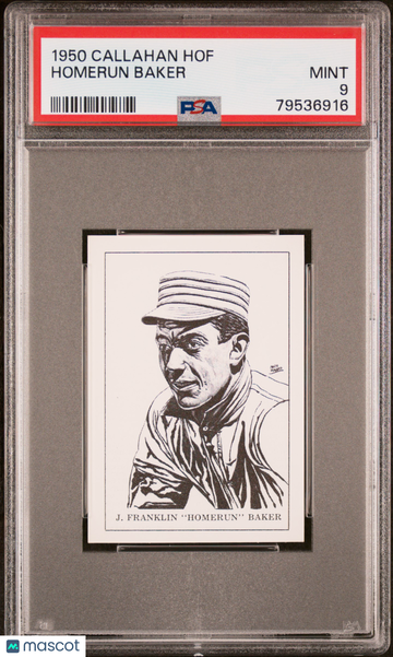 1950 Callahan Hall Of Fame Homerun Baker PSA 9