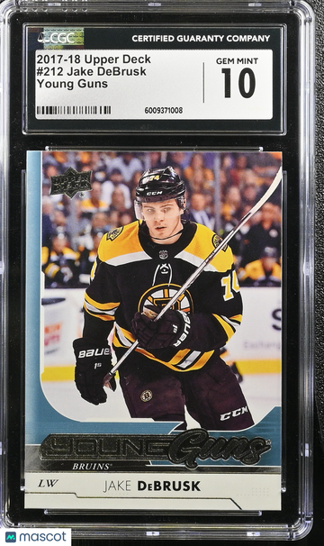 2017-18 Upper Deck Jake DeBrusk #212 Young Guns Rookie CGC 10