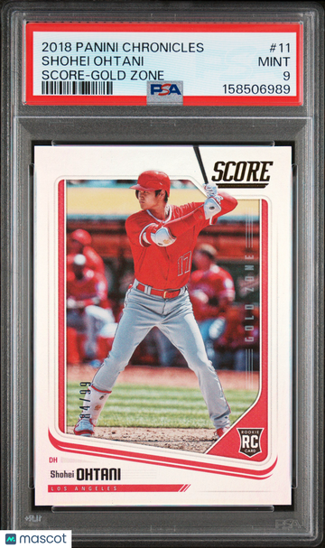 2018 Panini Score Shohei Ohtani #11 Gold Zone /99 RC PSA 9