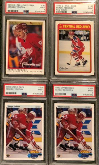 SERGEI FEDEROV RC INVESTMENT LOT: 2 PSA9 UPPDER DECK YOUNG GUNS  + PSA9 RED ARMY + PSA9 PREMIER *SHIPS FROM CANADA*