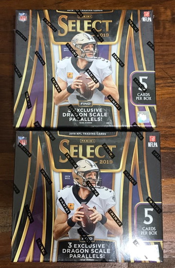  (2) 2019 Panini Select Football Tmall Sealed Boxes ( 3 Exclusive Dragon Scale /88 )
