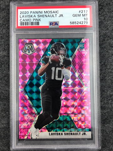 2020 Panini Mosaic Camo Pink Laviska Shenault Jr. Rookie RC PSA 10 #217