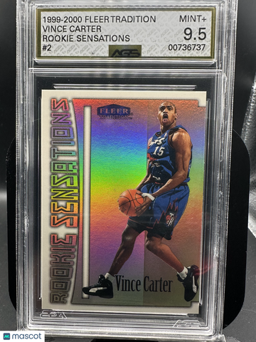 1999 Fleer Tradition Rookie Sensations Vince Carter #2 AGS 9.5