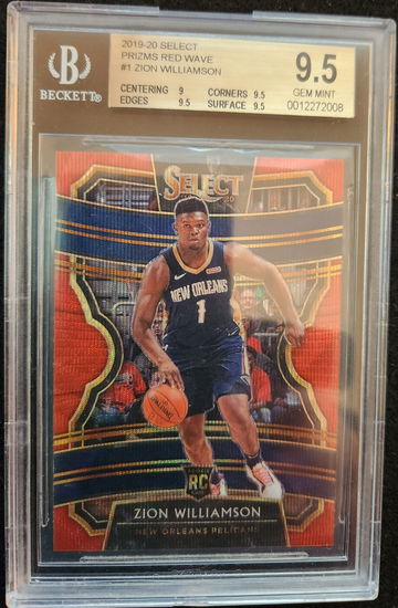 2019-20 Select Prizm Red Wave #1 Zion Williamson Rookie RC BGS 9.5 Gem Mint