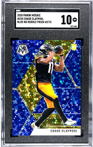 CHASE CLAYPOOL BLUE ROOKIE /75 NO HUDDLE PRIZM