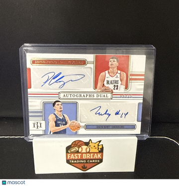 2024 Panini National Treasures Zach Edey Donovan Clingan #08/25 Rookie Insert Panini Authentic
