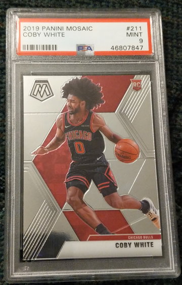 Coby White 2019 mosaic base rookie PSA 9