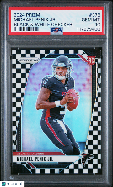 2024 Panini Prizm Michael Penix JR. #378 Black & White Checker Rookie RC PSA 10