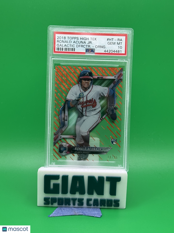 2018 Topps High Tek Ronald Acuna JR. #HT-RA Galactic Dfrctr Orange PSA 10