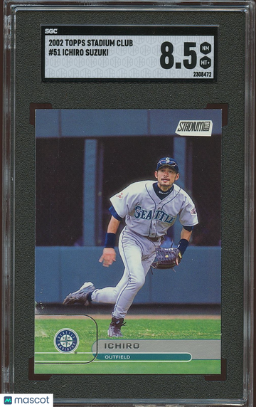 2001 2002 Topps Stadium Club Ichiro Suzuki #51 Rookie SGC 8.5