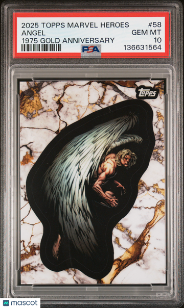 2025 Topps Marvel Comic Book Heroes 1975 Gold Anniversary Angel #58 PSA 10