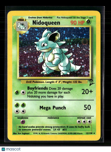 2000 Base Set 2 Nidoqueen Holo Rare #12/130