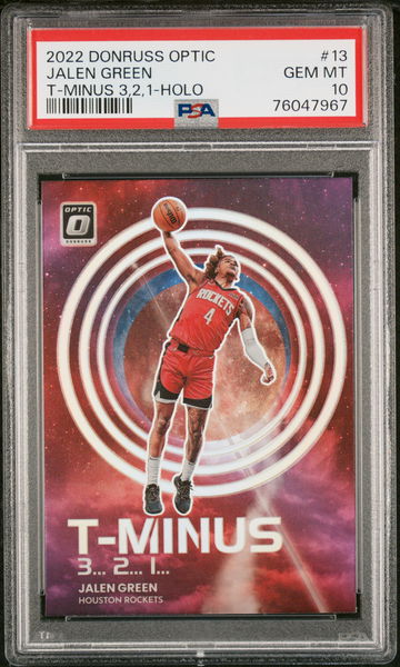 2022 Panini Donruss Optic T-Minus 3...2...1... Holo Jalen Green #13 PSA 10