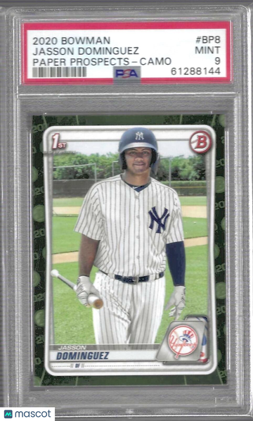 2020 Bowman Paper Prospects Jasson Dominguez #BP8 Camo PSA 8