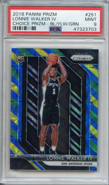 Lonnie Walker Prizm Choice Blue Yellow Green Rookie PSA 9