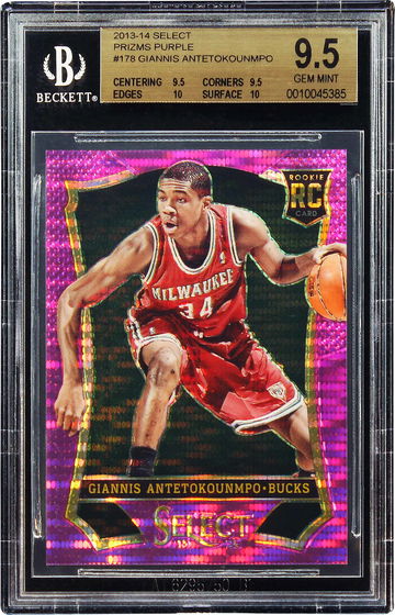 2013-14 Giannis Antetokounmpo Panini Select Prizms Purple Pulsar RC /99 BGS 9.5