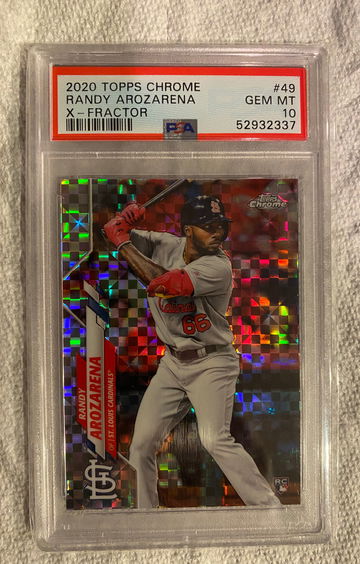 2020 Randy Arozarena Topps Chrome XFractor #49 PSA 10