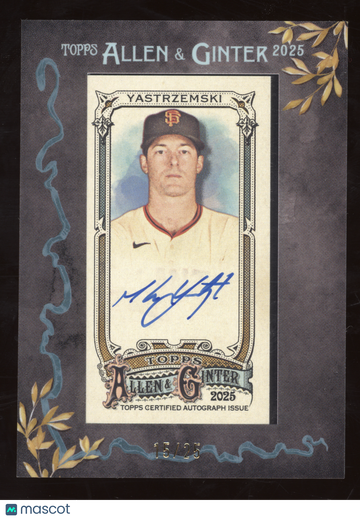 2025 Topps Allen & Ginter Framed Mini Autograph Mike Yastrzemski #MA-MY Black /25