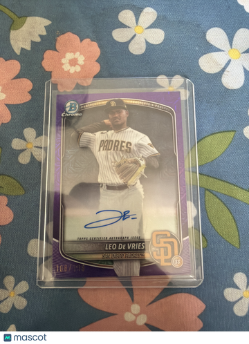 2024 Bowman Chrome Leo De Vries #BMA-LD Purple Refractor /199