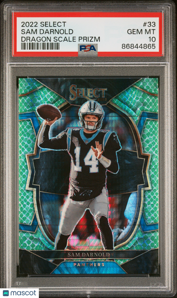 2022 Panini Select Sam Darnold #33 Dragon Scale Prizm PSA 10
