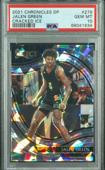 2021-22 panini Chronicles Draft Select FOTL Cracked Ice prizm 1/6 Jalen Green PSA 10 Gem Mint
