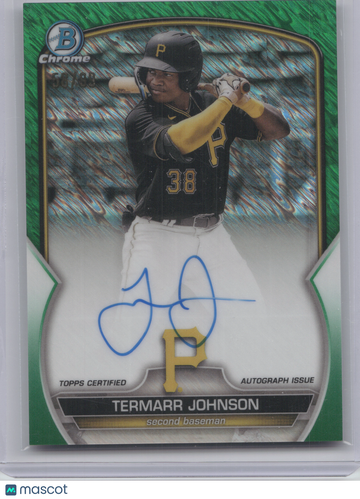2023 Bowman Chrome Prospect Autograph Termarr Johnson #CPA-TJ Green Shimmer /99