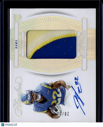 2025 Panini Flawless Blake Corum #RPA-BCM /20 Patch RC