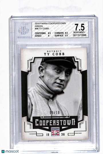2015 Panini Cooperstown Green Ty Cobb #96 BGS 7.5