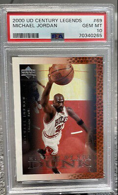 2000 Upper Deck UD Century Legends History of the Dunk 69 Michael Jordan Chicago Bulls PSA 10 Gem Mint
