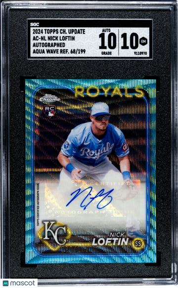2024 Topps Chrome Update Nick Loftin #AC-NL Autograph Aqua Wave Refractor SGC 10 Auto 10