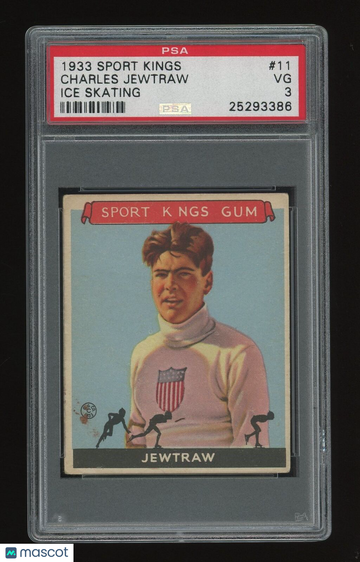 1986 1933 Sport Kings Reprint Charles Jewtraw #11 Ice Skating PSA 3