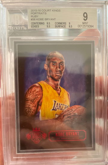 2015-2016 court kings portraits ruby kobe Bryant bgs 9 91/100