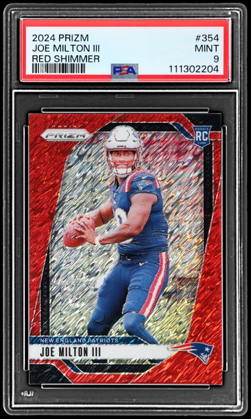2024 Panini Prizm Joe Milton Iii Red Shimmer Prizm PSA 9