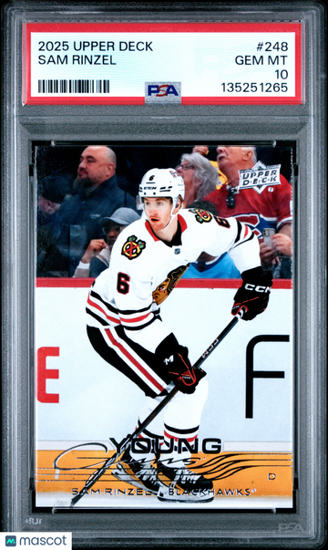 2025-26 Upper Deck Sam Rinzel #248 Young Guns Rookie PSA 10