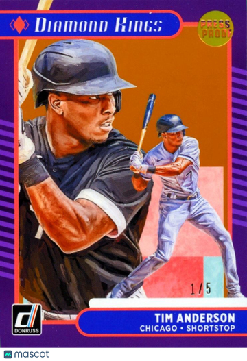 Tim Anderson 2021 Donruss Diamond Kings Press Proof Chicago White Sox