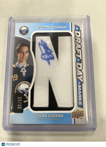 2019-20 sp game used Dylan Cozens #DDM-DC Auto Short Print Rookie auto Upper Deck